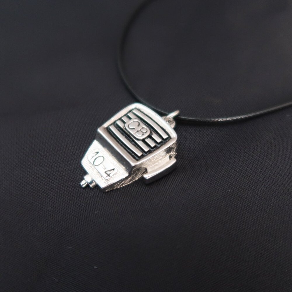 Vintage Sarah Coventry CB Radio 10-4 Charm Pendant Small Silver Tone